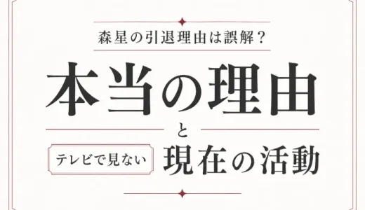 森星の引退理由は誤解？テレビで見ない本当の理由と現在の活動