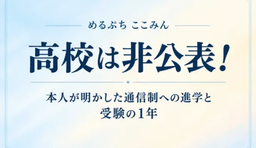 めるぷち ここみんの高校は非公表！本人が明かした通信制への進学と受験の1年
