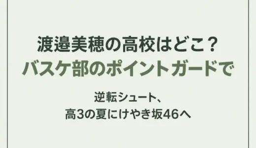 渡邉美穂の高校はどこ？バスケ部のポイントガードで逆転シュート、高3の夏にけやき坂46へ